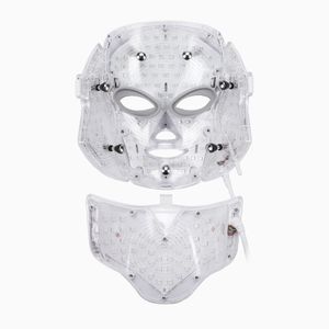 最新のLEDライトフェイシャルマスクフェイスホワイトニングマシンPDTビューティーセラピー7カラーレッドLEDマスクとネック付き