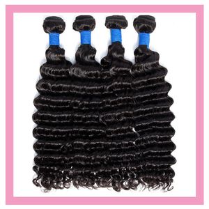 Extensões de cabelo humano virgem peruano 10-28 polegadas 3 pacotes onda profunda 4 peças um conjunto produtos de cabelo tramas encaracolado