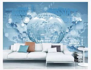 Personalizado 3d silk photo murals wallpaper Atmosférico negócio da moda mapa do mundo HD sala de estar TV fundo pintura de parede