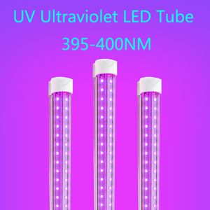 UV LED Blacklight Integrate T8 V Shaped LED Tube UVA 395-400nm 365nm 5ft 4ft 1ft Tube Lights Blub Lamp Ultraviolet Disinfection Germ