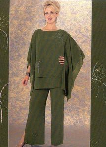 オリーブファッションの母パンツは安いプラスサイズのシフォンイブニングフォーマルウェアマザー新郎女性イブニングブライダルズボンスーツ