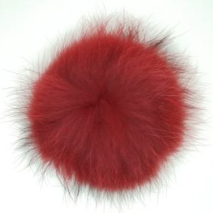 colored pompom accessories fashion raccoon fur ball round shape with metal snap button custom colours available