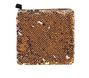 3pcs Coin Purses Sublimation blank sequins Short Coin Change hot transfer printing Wallet 8colors