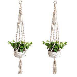 Plant Hangers Macrame RopeS Pots Holder Indoor Flowerpot Basket Lifting Rope Wall Hanging PlanterHanging BasketPlan Holders YW3777-WLL