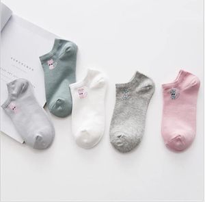 Ms. Primavera e no Verão versão coreana da coleção de meias curtas meias boca rasa das mulheres de algodão selvagem decotadas