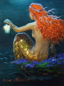 Home Art Decor Fantasy Vintage Mermaid Oil Painting Picture Printed On Canvas For The Sitting Room Adornment Art v3
