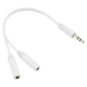 Cabo auxiliar divisor de fone de ouvido com conector de 18 cm e 3,5 mm para computador Samsung 3,5 mm 1 macho para 2 fêmeas adaptador de divisor de áudio de fone de ouvido