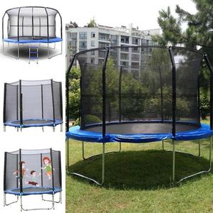 144.1 inch Outdoor Replacement Trampoline Bounce Safety Net for Black Fitness Equipment General Round Frame Trampoline