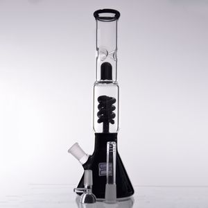 Black/Blue Beaker Thick Glass Bongs Hookahs Water Pipes Dab Rigs Smoking with 14mm Bowl for Tobacco