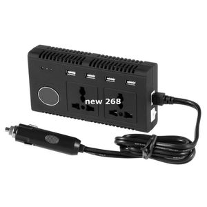 Freeshipping 4200PC 200W DC 12V a AC 110V Car Smart Power Inverter con 4-USB + Dual AC