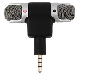 Bärbar 3,5 mm mini digital stereomikrofon med vikbar plugg för inspelare inspelning penna PC laptop och mobiltelefon