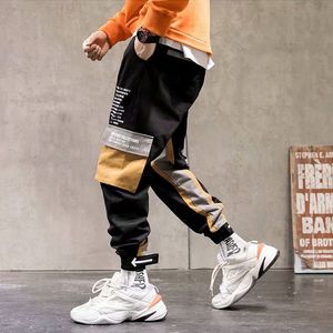 Mens multi bolsos de carga Harem Corredores Pants Hip Hop Moda Casual Faixa Calças Streetwear Sweatpants