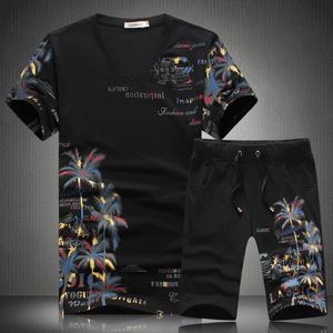 Pattern Summer Short Sets Men Casual Coconut Island Printing Suits for Men Chinese Style Suit Sets T Shirt +Pants Designer Tracksuit Quality