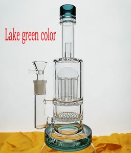 Tjock Matrix Sidecar Bong Honeycomb Perc Glass Vattenrökning med tobaksglasskål