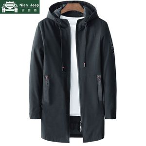 Neue Casual Lange Jacke Männer Frühling Herbst Windjacke Mit Kapuze Elastische Jacken Männlichen Schnell Trocknende Streetwear Kleidung Plus Größe M-5XL