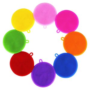 8 colors Magic Cleaning Brushes Silicone Dish Bowl Scouring Pad Pot Pan Easy to clean Wash Brushes Cleaning Brushes Kitchen ST068