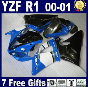 ZXMOTOR High quality fairing kit for YAMAHA R1 2000 2001 white blue black fairings YZF R1 00 01 ZH36