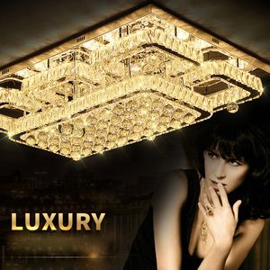 Flush mount takljus taklampa modern belysning krom ljus dimbar LED Luxury K9 Crystal LED taklampa till sovrum
