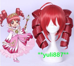 Fushigiboshi hiçbir Futago Hime Güzel / Fain Kırmızı Anime Fantezi Cosplay Saç Peruk