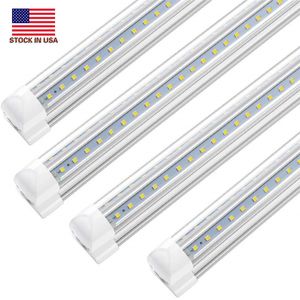 Stock In US + 2ft 4ft 5ft 6ft 8ft LED Tube Light V Shape Integrated LED Tubes 8 ft Cooler Door Freezer LED Lights