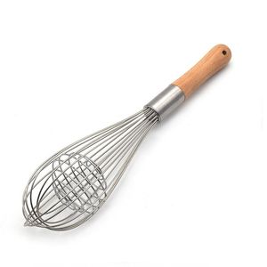 Manuelle Schneebesen mit Holzgriff, Küchenutensilien, Hand-Ei-Mixer, Kochschäumer, Kochmixer, Schneebesen, Draht-Schneebesen-Werkzeug LX1604