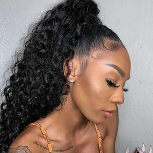 Kinky Curly Ponytail for Black Women Natural Black Remy Hair 1 szt 140g Clip in Ponytails Sznurek 100% Human Hair