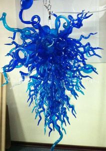 Wholesale Lamps Blue Chandeliers LED Saving Lights Source Vintage Victorian Hand Blown Murano Glass Chain Chandelier