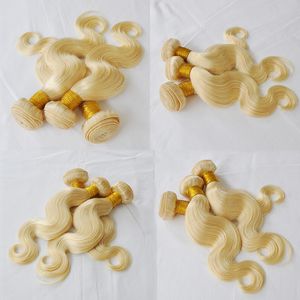 Elibess Brandperuvian Straight Body Wave Human Hair Weave 3 Bunds 613 Blond Color Virgin Hair Bundles