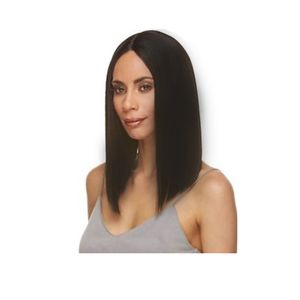 Wholesale wig hairstyles for ladies resale online - new hairstyle ladies shoulder length short bob straight wigs brazilian hair simulation human hair shoulder length bob style wig mid part
