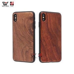 I lager Fodral för iPhone 6 7 8 Plus 12 mini 5,4 tum 2021 Partihandel Natural Walnut Wood TPU Bumper Shock Fodral Protective Phone Case Shell