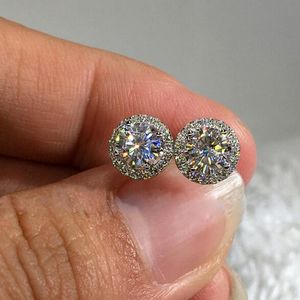 Choucong New Hot Sale Jewelry Sterling Sier Round Cut White Clear 5A Cubic Zirconia Popular Party Women Wedding Stud Earring