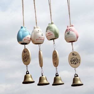 Kreatywny wisiorek Ceramiczny z dzwonkiem Wind Chimes Indoor zawiesza ornament samochodowy windbell śliczna kotek sypialnia dekoracja drzwi