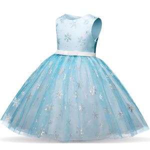 HighQuality 2019 New Children Kid Girl Christmas Snowflake Print Princess Bling Tutu Dress Clothes Summer Girls Kid Dresses Outfits on Sale