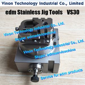 EDM Tooling Luminárias Jig Ferramentas de aço inoxidável EDM Vise VS30 pode processar Rod o0-Ø30mm, Wire EDM placa vise indexação WX-30, 2109224, 0205236