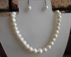 FREE SHIPPING + > +Details about Real Freshwater Cream Pearls 925 Silver Wedding Bridal Necklace Earrings Set