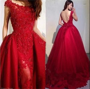 2019 Elegant Zuhair Murad Evening Dresses With Detachable Skirt Lace Applique Beading Formal Party Gowns Plus Size Sexy Backless Prom Dress