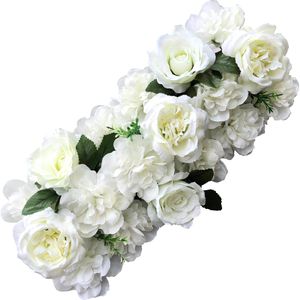파빌리온 코너 장식 플로레스에 대한 50cm DIY 꽃은 결혼식 아치 문 도로지도를 위해 모란 수국 식물 인공 꽃 행 장미