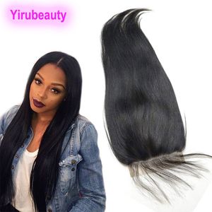 Brazilian Virgin Hair 5X5 Lace Closure With Baby Hair Straight 10-26inch Natural Color Human Hair Middle Part Top Closures