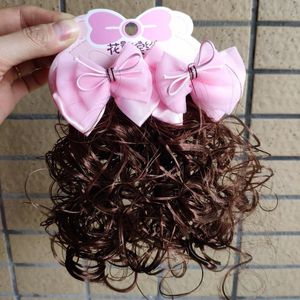 Kręcone Wig Hair Bow Clip Włosy Akcesoria Księżniczka Dziewczyna Koronki Baby Koronki Pearl Cute Słodki Kids Braid Hairpin Heatwear