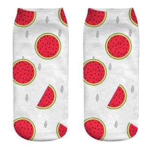 stampa 3d cartoom frutta alimenti calzini carino ragazza donna stampa limone ananas anguria modello fragola yoga fitness calzino corto