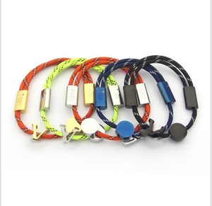 Farbseil-Armband, orange, grün, blau, schwarz, Seilzug-Schnallenarmband für Damen