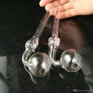 Ossos transparentes pote curvo longo atacado acessórios para bongos de vidro, cachimbo de água para fumar, frete grátis