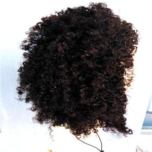 Sufaya Testa piena Brasiliana Vergine umana Remy Coda di cavallo riccia crespa con grandi estensioni dei capelli in pizzo Colore nero naturale 1b Colore 150g un pacchetto