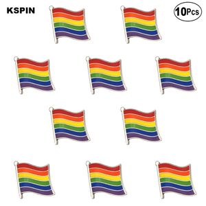 6 Stripe Радуга Pride Pin отворотом флага значок Брошь Pins Значки 10шт Лот