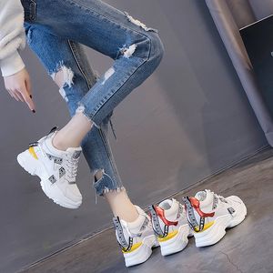 Hot Sale-Women Sneakers 2019 Spring Fashion Height Casual Shoes Comfortable Breathable Mesh Female Platform Sneakers