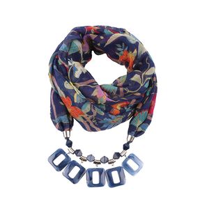 Fashion-European and American Resin Square Pendant Scarves 2019 Brand New Fashomen Multicolor Flowers Print Voile Scarves & Wraps on Sale