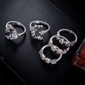 Crystal Star Moon Knuckle Ring Midi Ring Summer Women Rings Fashion Jewelry Will and Sandy Gift Drop env￭o