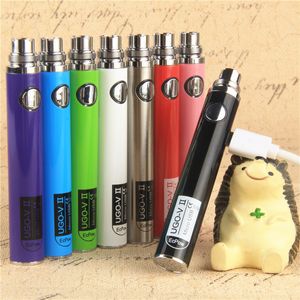 원래 Ugo V II 2 650 900 MAH Evod Ego 510 배터리 마이크로 USB 패스 스루 Come vaporizers e cigs o pen vape