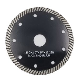 Professional Sintered Turbo Porcelain Cutting Disc Wet Dry Cutting 5 Inch Diamond Circular Saw Blade for Ceramic Tile 10PCS