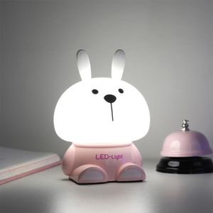 Wholesale cute small lamps for sale - Group buy Cute rabbit shape silicone material small night light USB charging mode clap lights change lighting color bedroom bedside lamp